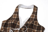 IFOMT Etty Retro Plaid Halter Top