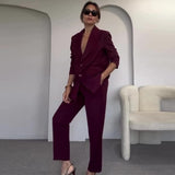 2000s fashion Fall 2024 Women's Lapel Elegant Suit Commuter Trousers Two-Piece Suit