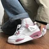 jordan 4’s New Couple All-Match Air Cushion Shoes Men's and Women's Hong Kong Style Ins Super Hot Height Increasing White Shoes Student Shoes Casual Wear-Resistant Shoes