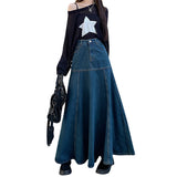 outfit Denim Skirt Mid-Length Skirt Spring and Summer Slimming High-Looking Hip-Covering Skirt Women's High Waist Elegant All-Match Skirt