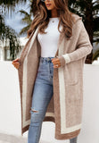 IFOMT Hooded Long Cardigan Sweater Jacket