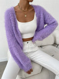 IFOMT Loose Plush Short Knitted Jacket