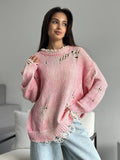 IFOMT Loose Casual Hollow Knitted Sweater Outerwear