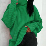 IFOMT Loose Fit High-necked Wool Knitted Sweater