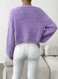 IFOMT Loose Plush Short Knitted Jacket