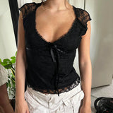 IFOMT Ruwayda V-Neck Lace Top