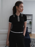 IFOMT Slim Short-sleeved Lapel Top