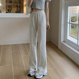 uggs White Gray Micro Flared Pants Women's Summer Thin Small High Waist Narrow Wide Leg Pants Draping Casual Sports Sweatpants