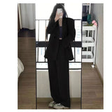 buisnesscore outfit women Fashion Casual High-End Suit Jacket for Women 2024 Autumn and Winter New Korean Style Loose Slimming Two-Piece Suit Suit