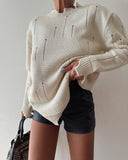 IFOMT Loose Pullover Round Neck Sweater
