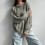 IFOMT Loose Casual Hollow Knitted Sweater Outerwear