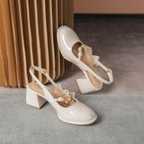 IFOMT Chunky All-matching Shallow Mouth High Pumps Vintage Heels