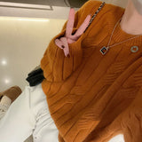 clothes Women's Twist Sweater 2024 Autumn and Winter Korean Style Lazy Style Loose Retro Outer Pullover Sweater Women's Top