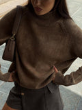 IFOMT Distressed Turtleneck Pullover Sweater