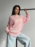 IFOMT Loose Casual Hollow Knitted Sweater Outerwear