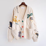 IFOMT Loose Knitted Embroidered Sweater