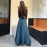 outfit Denim Skirt Mid-Length Skirt Spring and Summer Slimming High-Looking Hip-Covering Skirt Women's High Waist Elegant All-Match Skirt