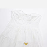 summer outfits inspo XDS Women's Spring Women's New Party Dress White Wrapped Chest Lace Dress