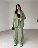 buisnesscore outfit women 2024 Autumn New Fashion Solid Color High Sense Suit Temperament Commuter Trousers Suit