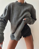IFOMT Loose Pullover Round Neck Sweater