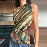 IFOMT Ryann One Shoulder Printed Top
