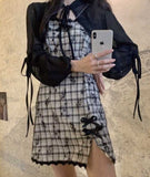 Ifomt Dark Coquette Lace Slit Suspender Dress