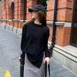 IFOMT Long-sleeved Hollow Knitted Sweater