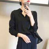 business casual outfits Satin Silk Shirt for Women Autumn 2024 High-End Western Style Shirt for Women