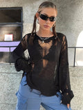 IFOMT Loose Streetwear Hollow Design Sweater