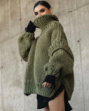 IFOMT Fluffy Long-sleeved Turtleneck Sweater