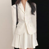 2000s fashion Early Spring 2024 Gentle Royal Sister Fried Street White Suit Skirt Two-Piece Suit for Women