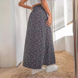 grunge outfits 2024 Summer New Floral Skirt Split A- line Sheath Mid-Waist Dress