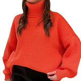 IFOMT Loose Fit High-necked Wool Knitted Sweater