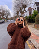 IFOMT Fluffy Long-sleeved Turtleneck Sweater