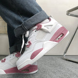 jordan 4’s New Couple All-Match Air Cushion Shoes Men's and Women's Hong Kong Style Ins Super Hot Height Increasing White Shoes Student Shoes Casual Wear-Resistant Shoes