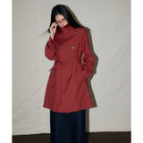 2000s fashion Shengdu 24 New Korean Style Early Autumn High-End Fashion Ankela Red Casual Mid-Length Women's Trench Coat