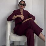 2000s fashion Fall 2024 Women's Lapel Elegant Suit Commuter Trousers Two-Piece Suit