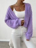 IFOMT Loose Plush Short Knitted Jacket