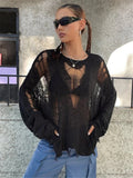 IFOMT Loose Streetwear Hollow Design Sweater