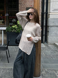 IFOMT Long-sleeved Hollow Knitted Sweater