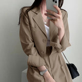 business casual outfits for women Pink Suit Jacket for Women 2024 Spring and Autumn Small Fried Street New Korean Style Casual Suit Jacket for Women