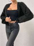 IFOMT Loose Plush Short Knitted Jacket