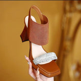 IFOMT Women's Hollowed Summer Waterproof Platform Stiletto Roman Empty Sandals