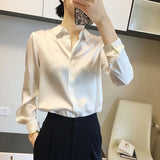 business casual outfits Satin Silk Shirt for Women Autumn 2024 High-End Western Style Shirt for Women