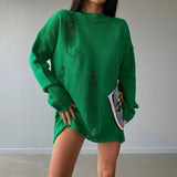 IFOMT Hollow Knitted Pullover Hole Sweater