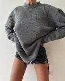 IFOMT Loose Pullover Round Neck Sweater