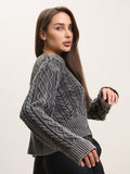 IFOMT Round Neck Ripped Short Sweater