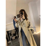 cute casual outfits for fall Black Trench Coat Women's Mid-Length 2024 Spring and Autumn Korean Style Loose Casual British Style Small Spring and Autumn Coat