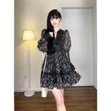 outfit Yt590 Summer Women's Clothing 2024 New Black Floral Dress Elegant Socialite High-End Exquisite Goddess