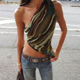 IFOMT Ryann One Shoulder Printed Top